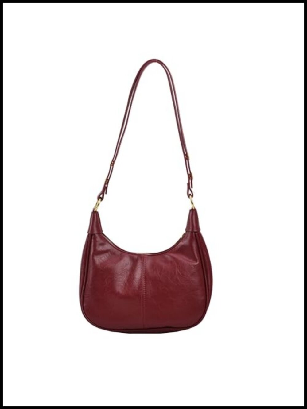 PU Leather Hobo Shoulder Bag Adjustable Strap Vintage Underarm Purse